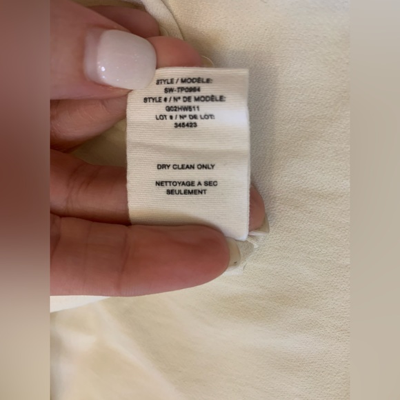 Helmut Lang Side Drape Asymmetrical Hem Tank Top Blouse Party Cream medium (L) - Picture 6 of 7